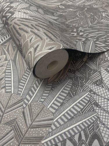 Holden Decor Rainforest Charcoal Wallpaper 36162