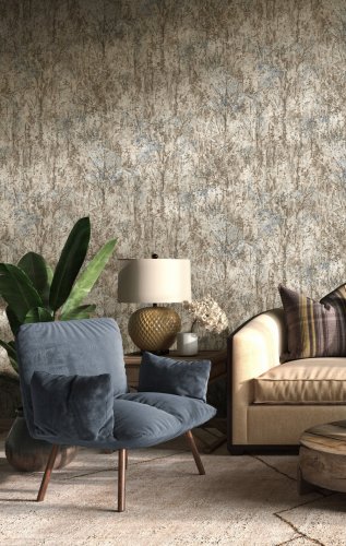 Holden Decor Verdant Blue Wallpaper Room 2