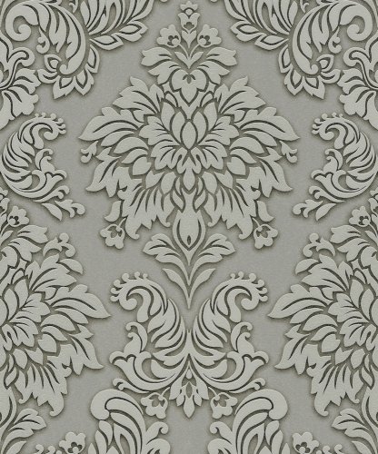 Living Walls Lizzy London Damask Grey Wallpaper