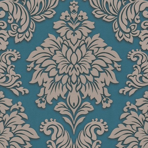Living Walls Lizzy London Damask Teal Wallpaper 368985