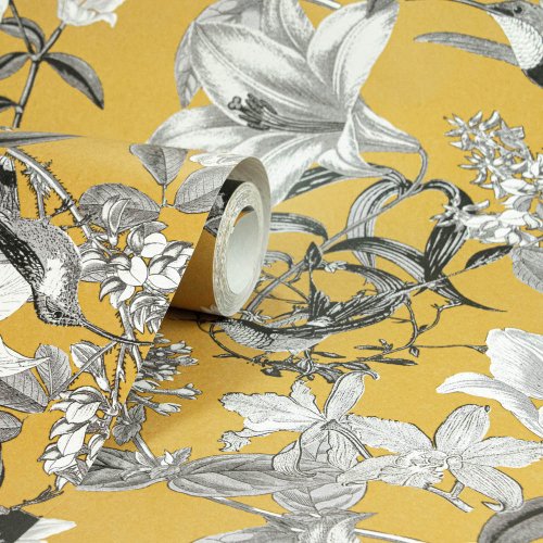 AS Creation Jungle Chic Ochre Wallpaper 377013