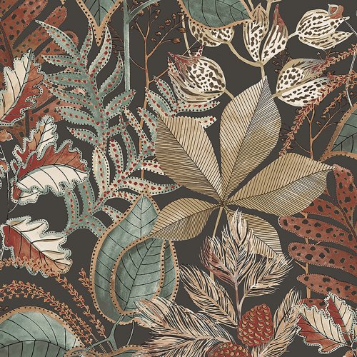 Belgravia Decor Eden Leaf Charcoal Wallpaper 3780