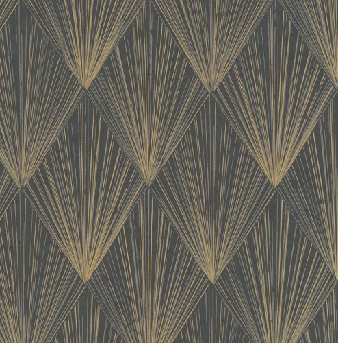 Living Walls New York Art Deco Black/Gold Wallpaper 378644