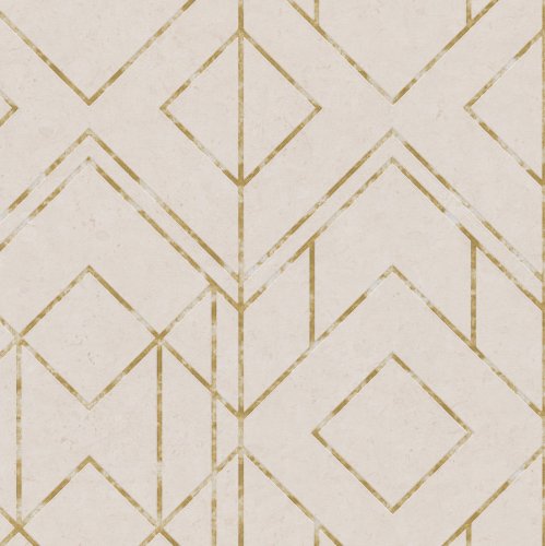 Living Walls New York Geo Cream and Gold Wallpaper 378693