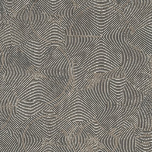 Living Walls Cape Town Metallic Circles Pewter Wallpaper 379004