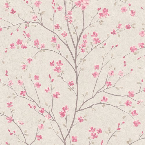 Living Walls Tokyo Floral Cream/Pink Wallpaper 379121