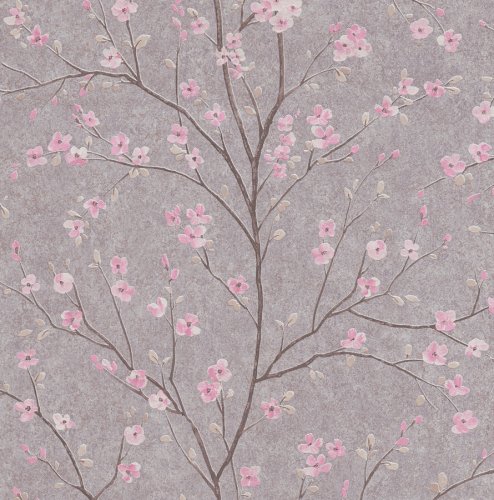 Living Walls Tokyo Floral Grey Wallpaper 379122