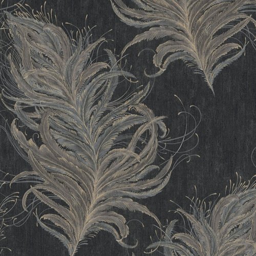 AS Creation Mata Hari Feather Black Wallpaper 380094