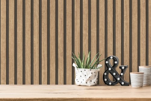 AS Creation Acoustic Panels Beige Wallpaper Room 2