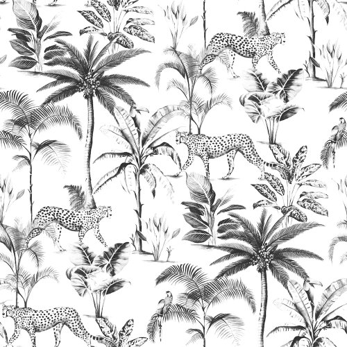 Rasch Savanna White and Black Wallpaper