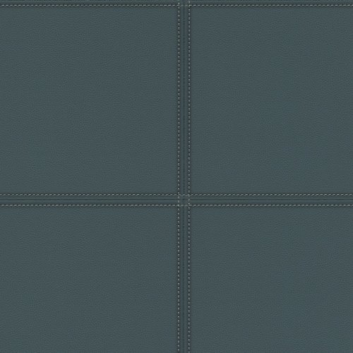 Rasch Faux Leather Deep Teal Panel Wallpaper 519054