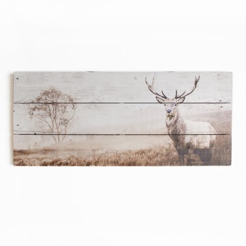 Stag Print Wooden Wall Art