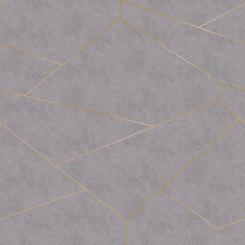 Rasch Brick Lane Fractal Grey Gold Mural