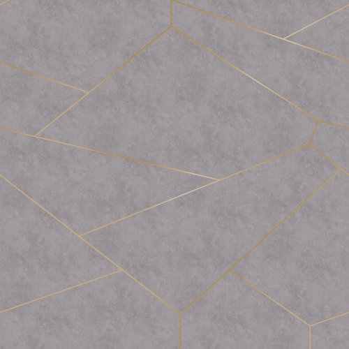 Rasch Brick Lane Fractal Grey Gold Mural