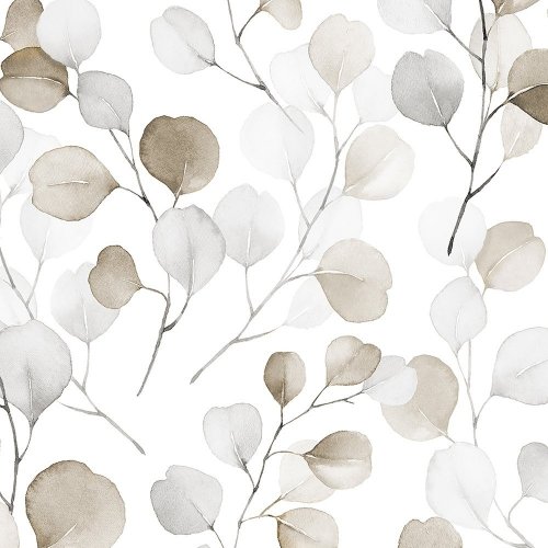 Galerie Flora Eucalyptus Silver & Brown Wallpaper