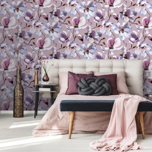 Galerie Flora Cherry Blossom Pink Wallpaper Room