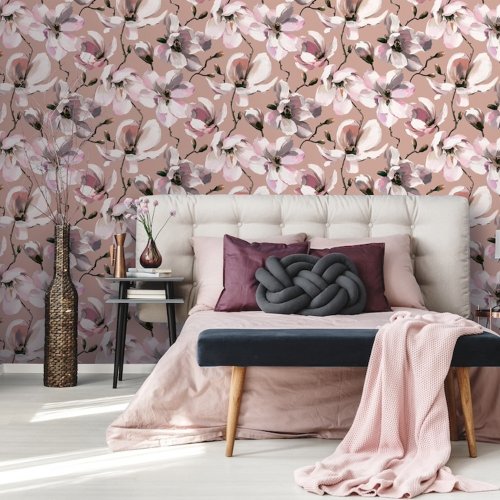 Galerie Flora Cherry Blossom Pink Wallpaper Room 2