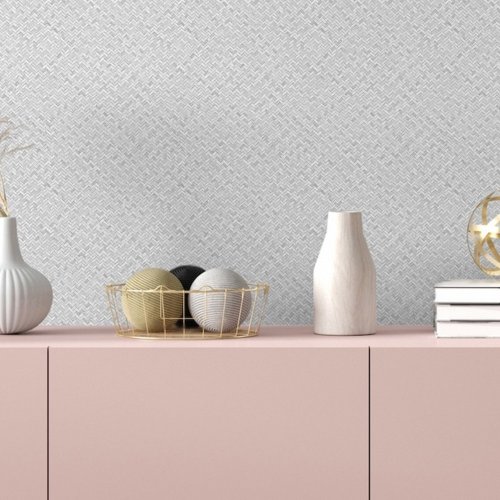 Galerie Flora Herringbone Weave Silver & Grey Wallpaper Room