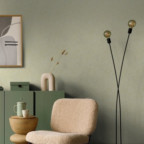 Galerie Flora Herringbone Weave Beige Wallpaper Room