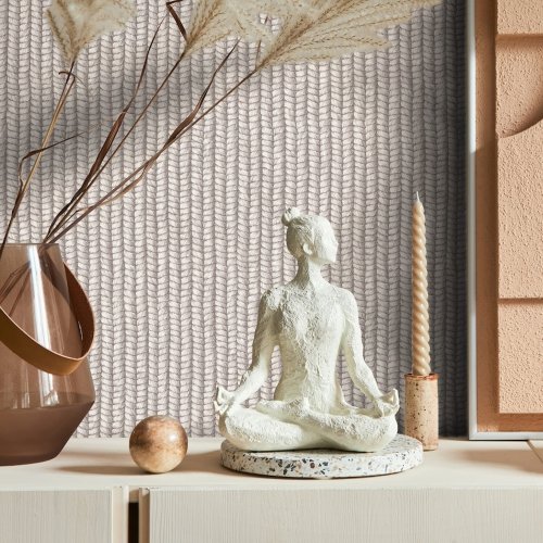 Galerie Flora Rope Weave Grey & Beige Wallpaper Room 2