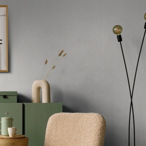 Galerie Flora Rope Weave Grey & Beige Wallpaper Room