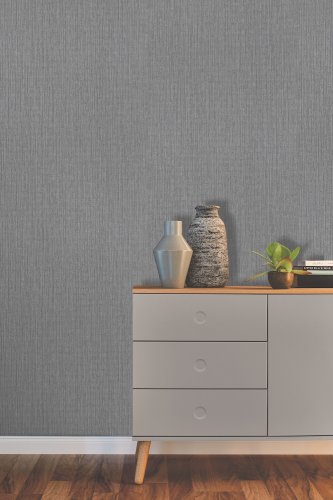Rasch Woven Shimmer wallpaper in grey and silver tones
