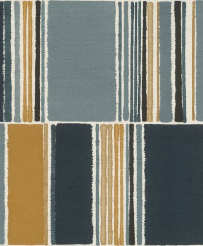 Rasch Woven Contemporary Blocks Cool Blue Wallpaper 484441