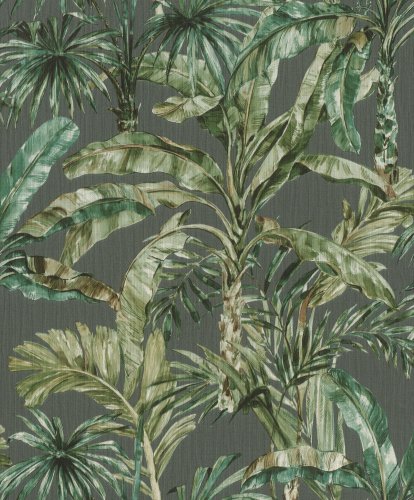 Rasch Tropical Palms Grey & Fresh Green Wallpaper 485271