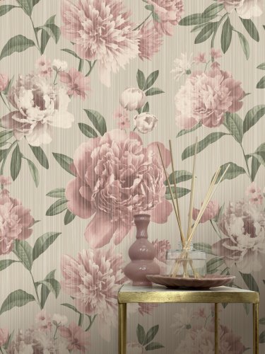The Design Library Valentina Big Bloom Soft Pink Wallpaper 526868