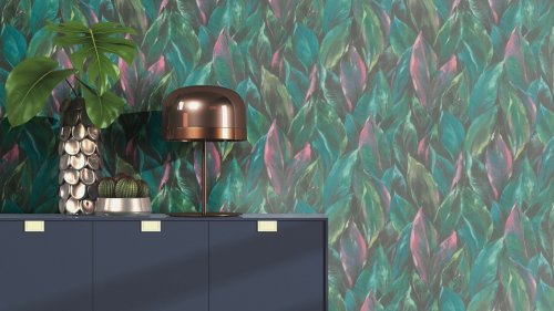 Curiosity Botanical Leaves Multi Wallpaper Room
