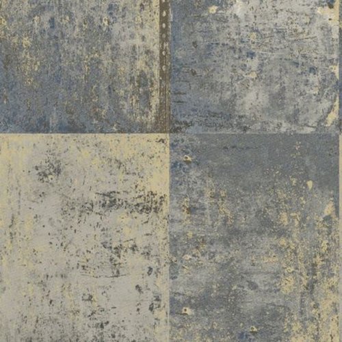 Holden Decor Patina Metal Panel Blue Wallpaper 65122