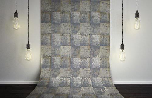 Holden Decor Patina Metal Panel Blue Wallpaper