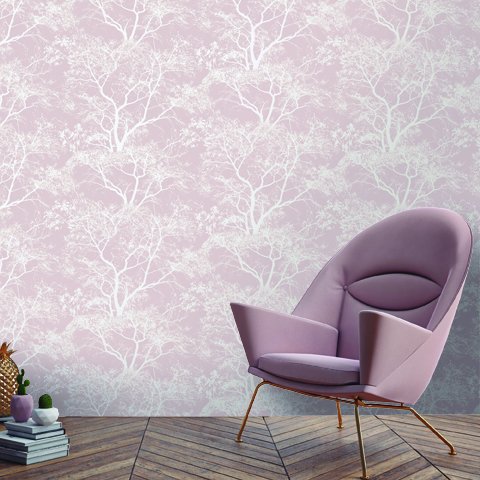 Holden Decor Whispering Trees Pink Wallpaper