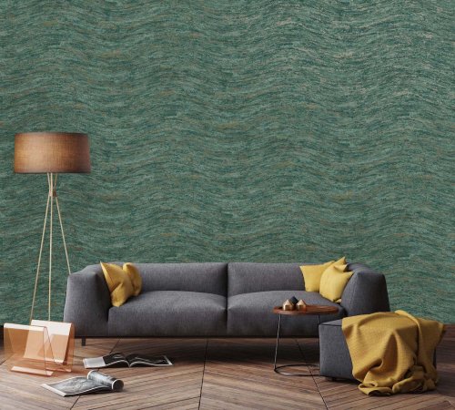 Holden Decor Industrial Wave Texture Teal Wallpaper 65778