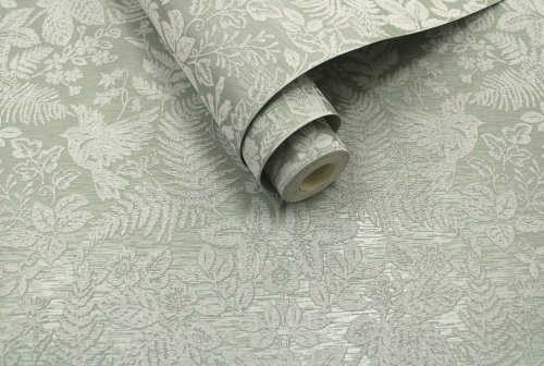 Holden Decor Woodland Stitch Sage Wallpaper