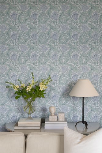 Galerie Hidden Treasures Anemone Light Blue Wallpaper Room