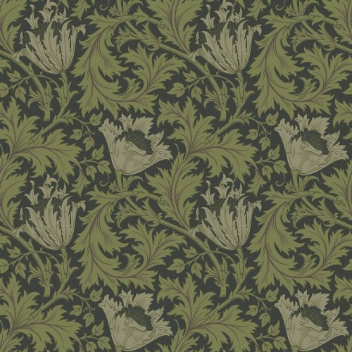 Galerie Hidden Treasures Anemone Green Black Wallpaper