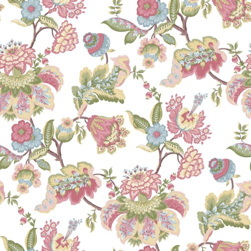 Galerie Jacobin Garden Pink/Green Floral Multi-wallpaper