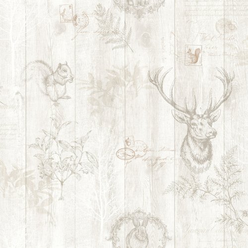 Holden Decor Stag Wood Panel Wallpaper 90092