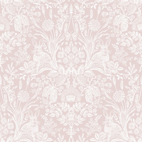 Holden Decor Harlen coral pink woodland animals wallpaper 90161