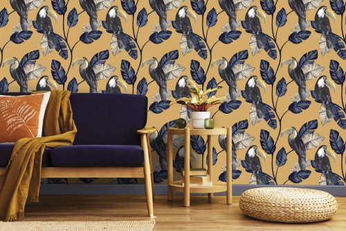 Holden Decor Tiki Ochre Wallpaper 91342