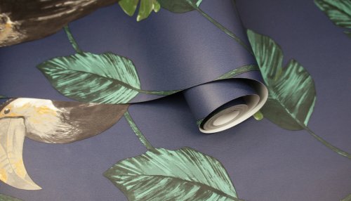 Holden Decor Tiki Navy Wallpaper 91343