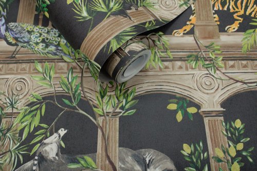 Holden Decor Petra Black Wallpaper 91351