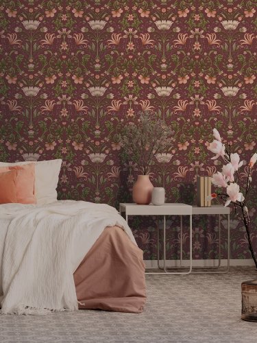 Holden Decor Emiliana Maroon Wallpaper 91470