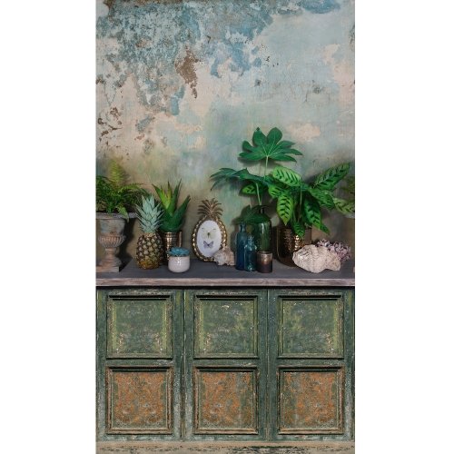 Grandeco Green Trompe Wall Mural