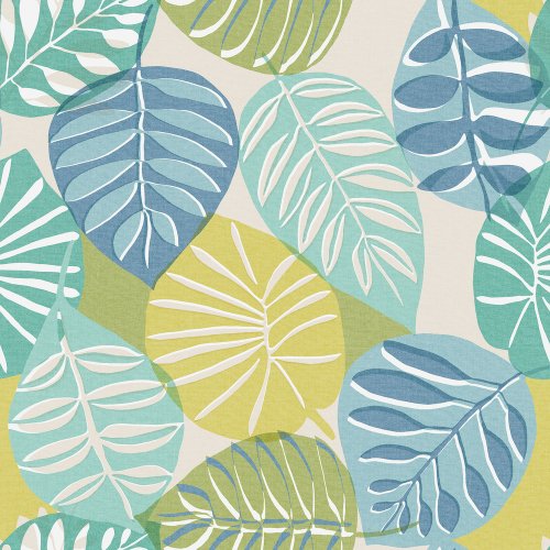 Grandeco Stamped Leaves Teal Wallpaper A47303