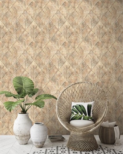 Grandeco Andros Orange Wallpaper A47505