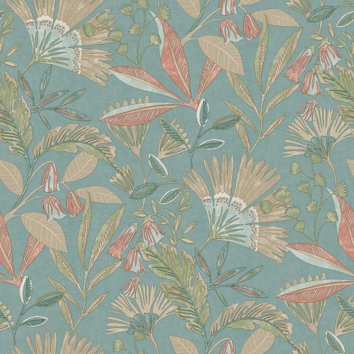 Grandeco Matisse Tropical Blue Wallpaper A63802