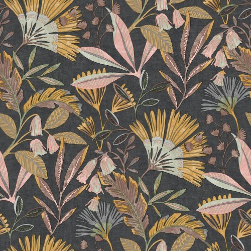 Grandeco Matisse Tropical Black Wallpaper A63803