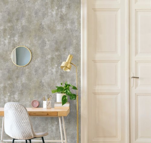 Grandeco Textured Plain Grey Wallpaper Room